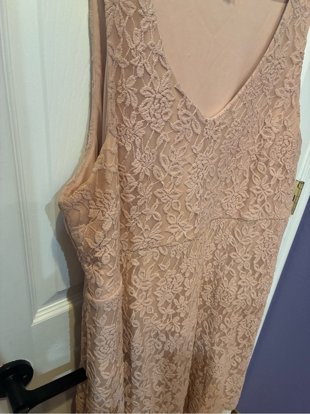torrid Dusty Rose Lace V-Neck A-Line Dress - Picture 9 of 16